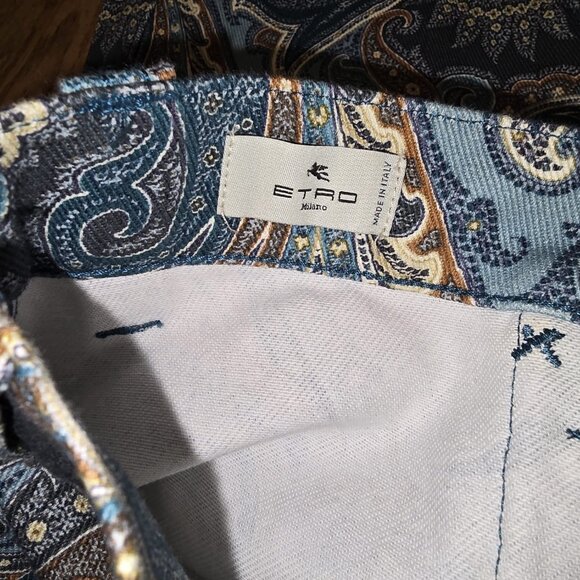 NWT Etro Gibson Paisley Jeans. IT44, US8 - Picture 12 of 12